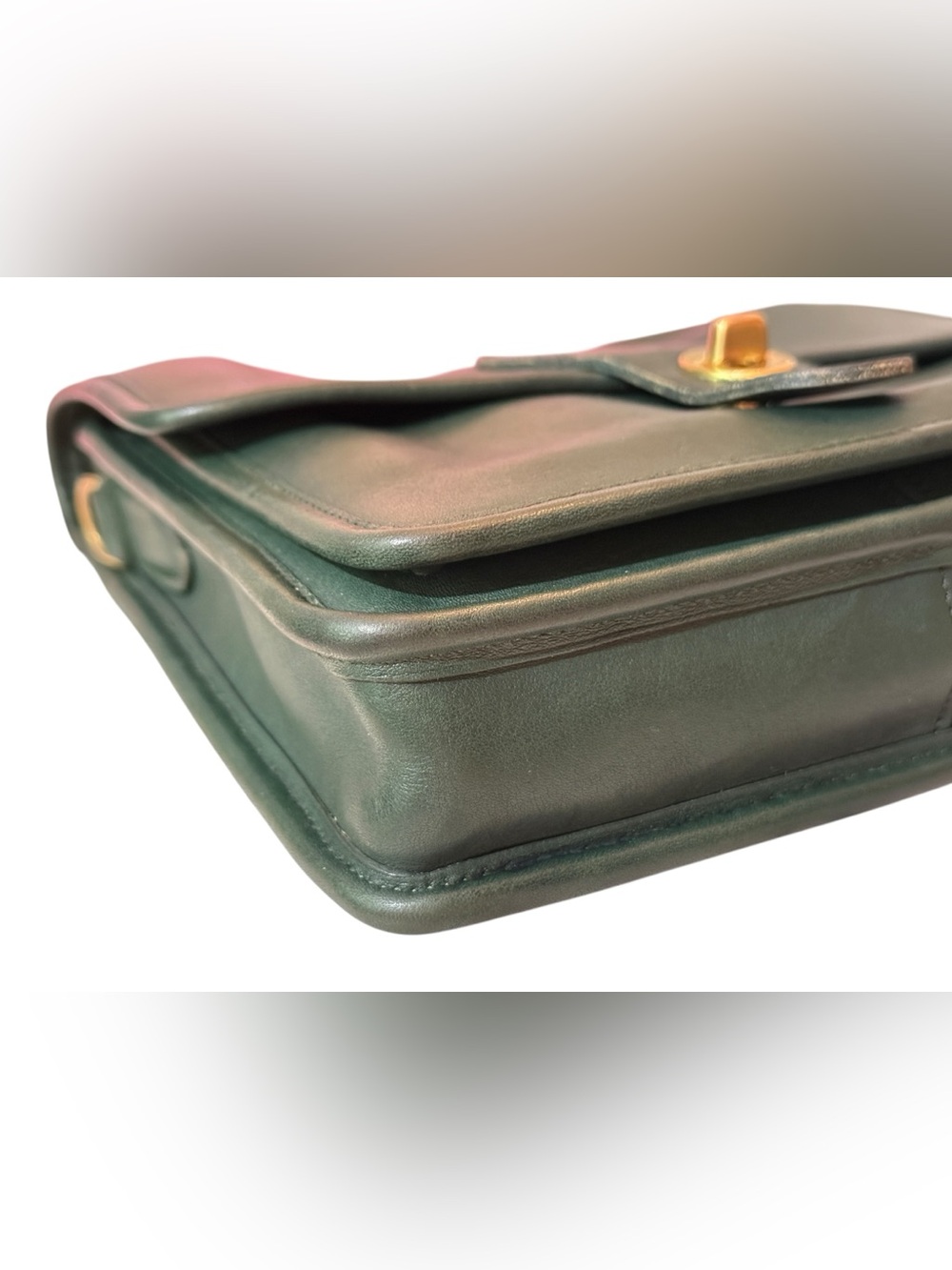 Vintage Coach Bottle Green Leather Station Bag Crossbody #5130, EXCELLENT - Picture 15 of 16